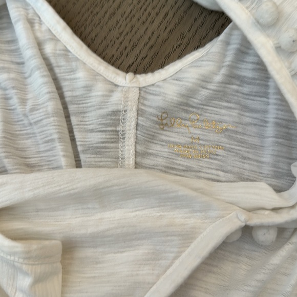 SOLD Pulitzer Lot of 3 Medium Cotton Tank Tops Navy and White - Picture 7 of 7